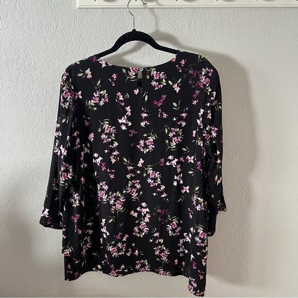J Jill Black Floral Print Top - Picture 6 of 6
